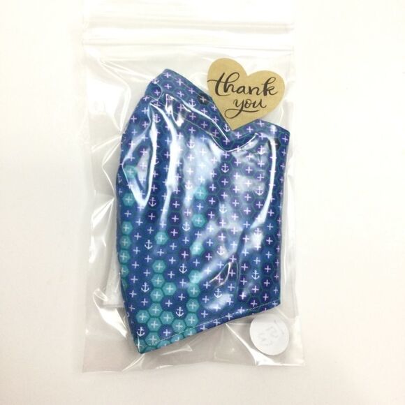 2/$15 - Blue Mask, Blue Hexagon Anchor Face Mask, Filti Filter - Picture 8 of 16